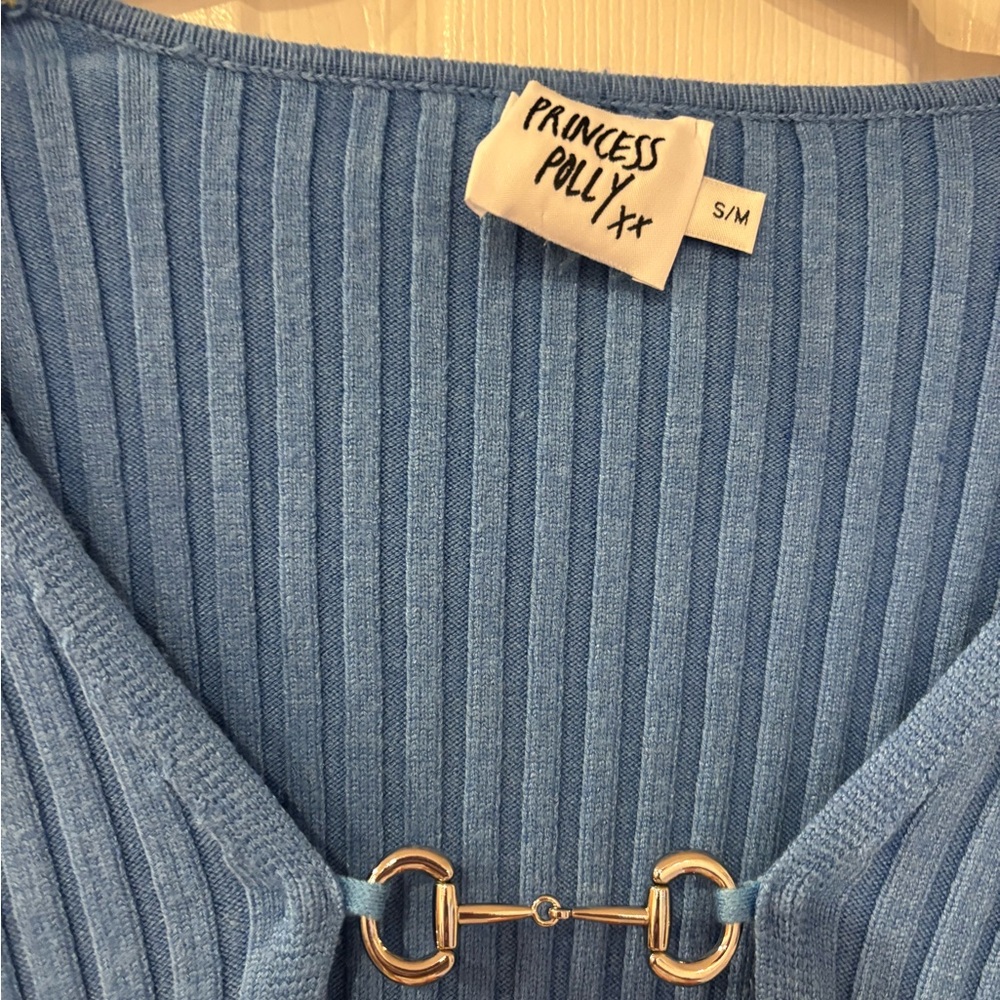 Princess Polly Blue Ribbed Camisole - Picture 2 of 4